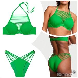 VS SWIM ARCHIVES BIKINI SET JADE GREEN 38D/XXL NWT